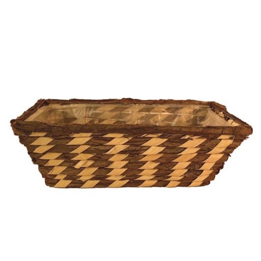 Large Rectangular Brown/cream Planter