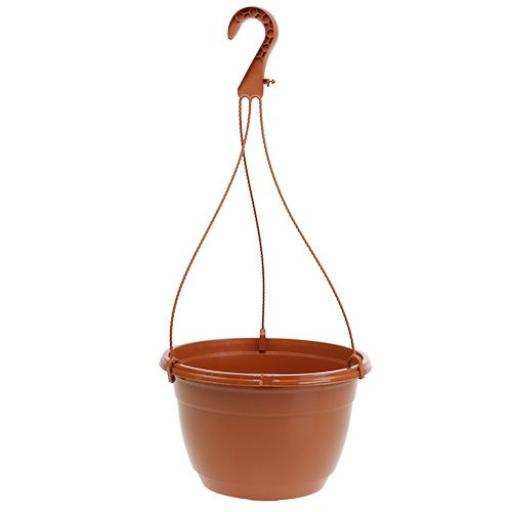 Plastic terracotta hanging basket 25cm