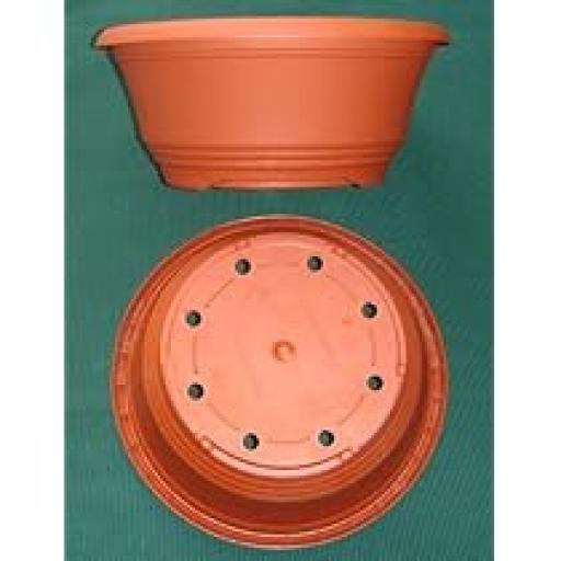 Plastic Terracotta 17/19cm Bowls. Pack of 5