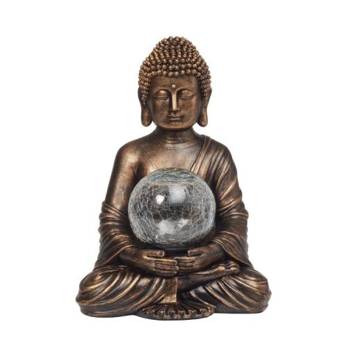 SOLAR POWERED BUDDHA WITH CRACKLE BALL